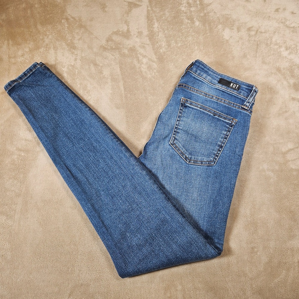 KUT from the Kloth Mia Toothpick Skinny Jeans Mid Rise Blue Size 2 KP008MD5